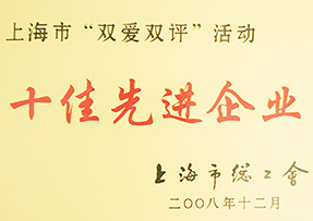 2008年荣获上海市”双爱双评“十佳先进企业